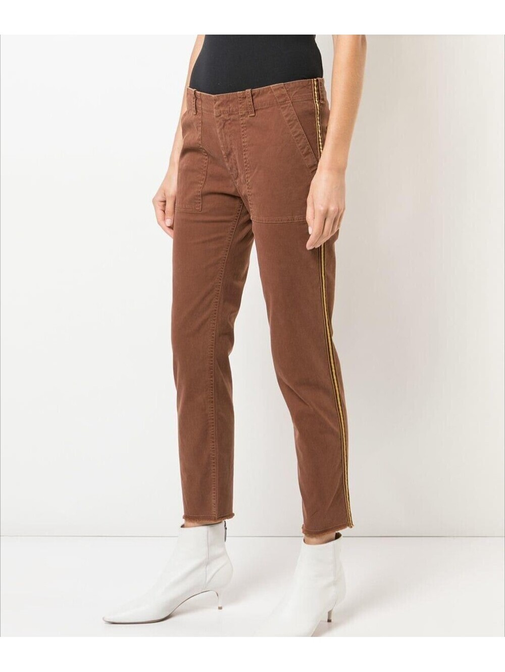 Nili Lotan Jenna Rust Slim Boyfriend Rae Hem Pants Women's Size 2